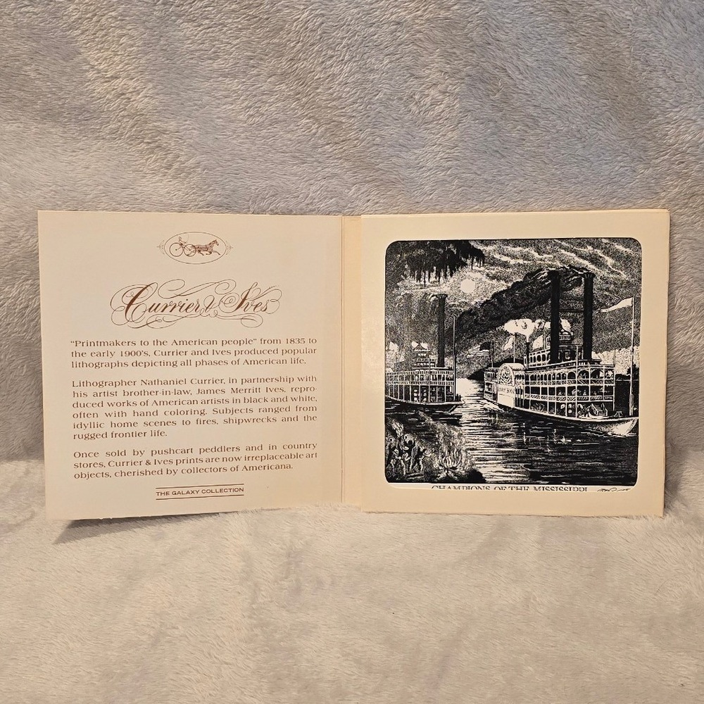 Currier & Ives ARTile Champions of the Mississippi Steamboat Race Ceramic Tile